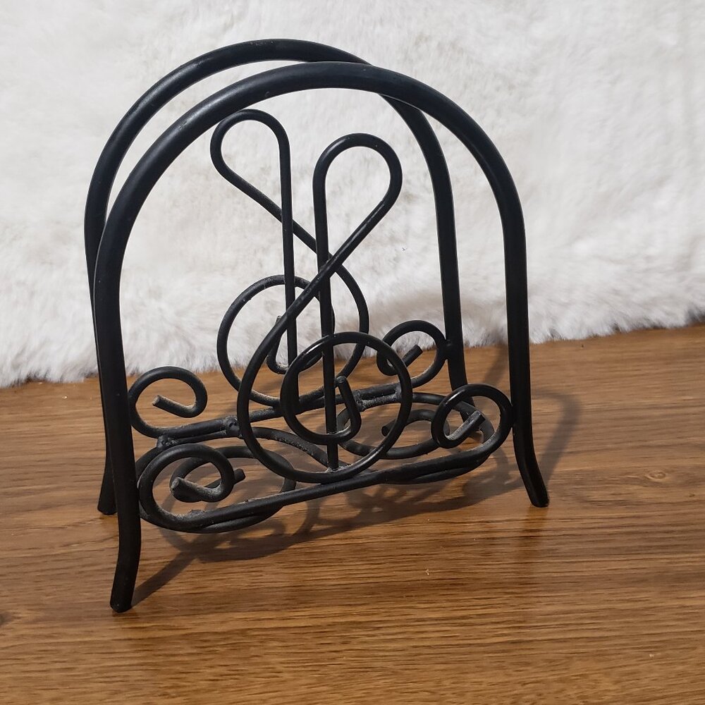 Black Metal Napkin Holder Music‎ Note Decor
